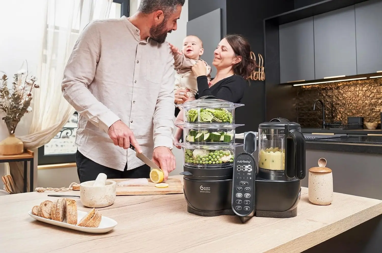 Кухонный комбайн Babymoov Nutribaby+ XL (Mineral Black) - 5