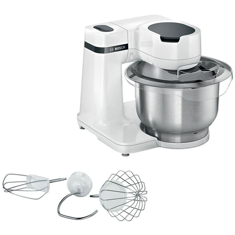 Robot de bucatarie Bosch MUMS2EW00, 700 W, 4 viteze, bol 3.8 l, Mixare planetara 3D, Alb