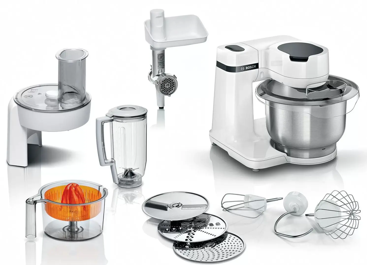 Robot de bucatarie Bosch MUMS2EW40 (White/Silver)