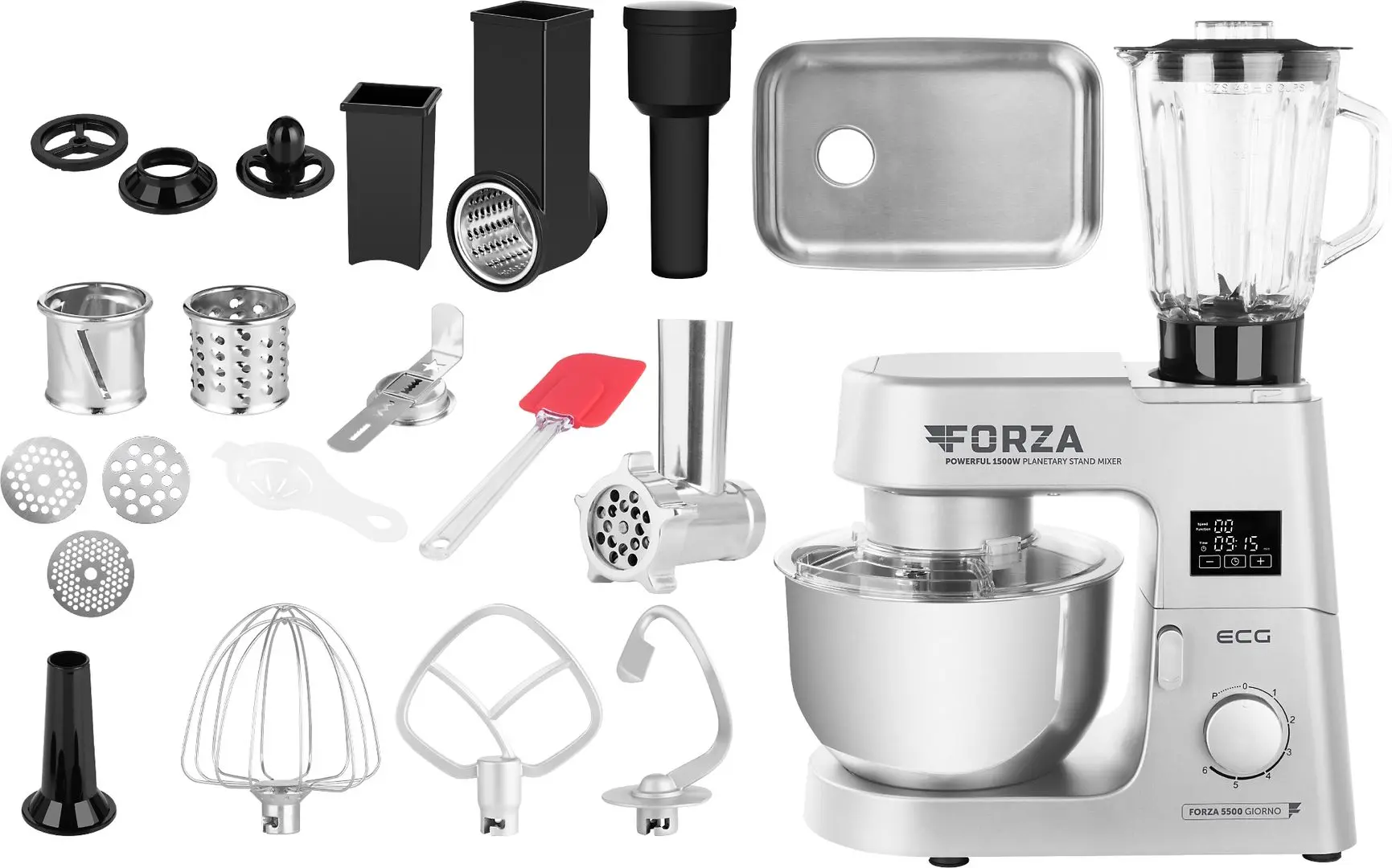 Кухонный комбайн ECG Forza 5500 Giorno Argento (Silver)