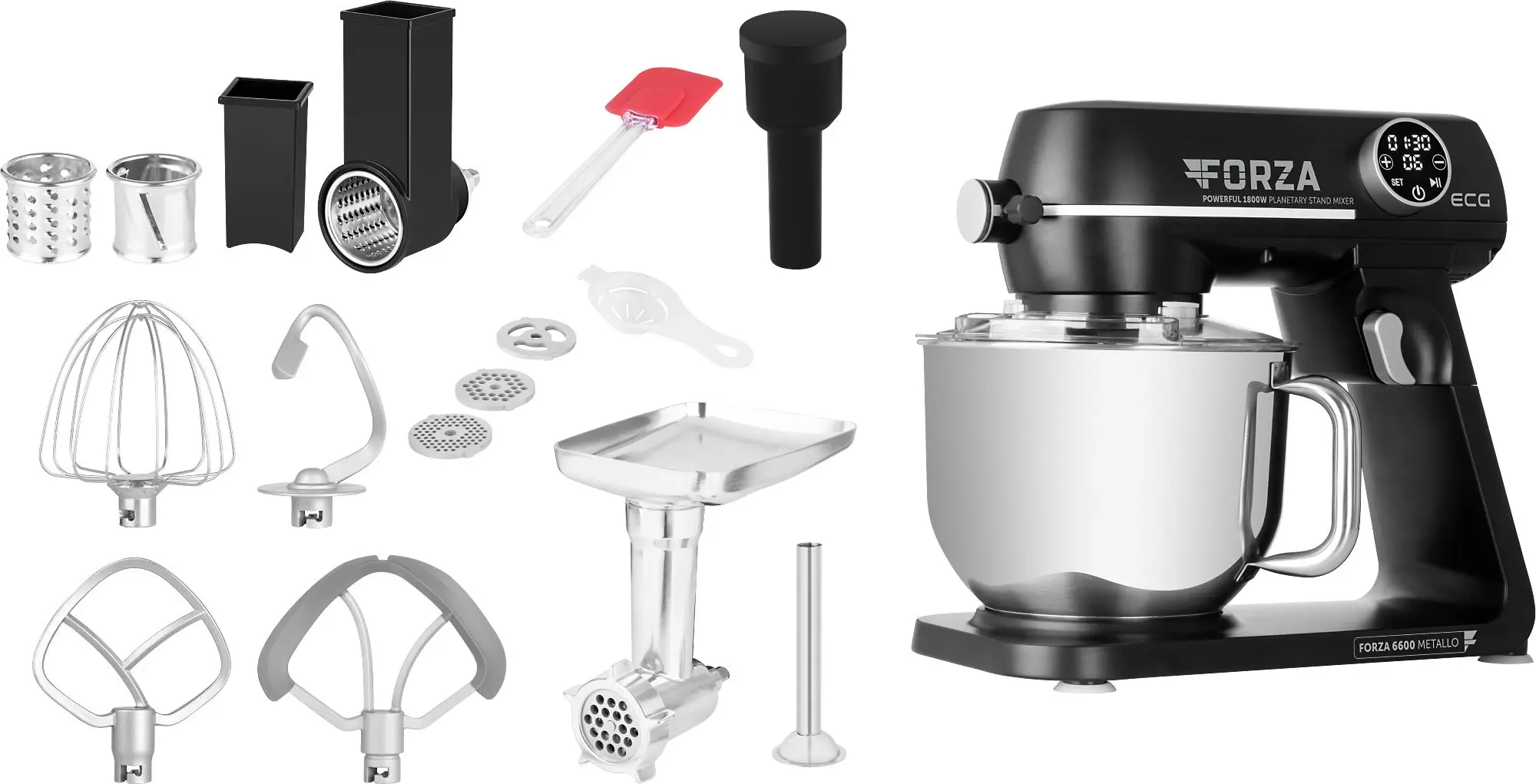 Robot de bucatarie ECG Forza 6600 Metallo Nero (Black)