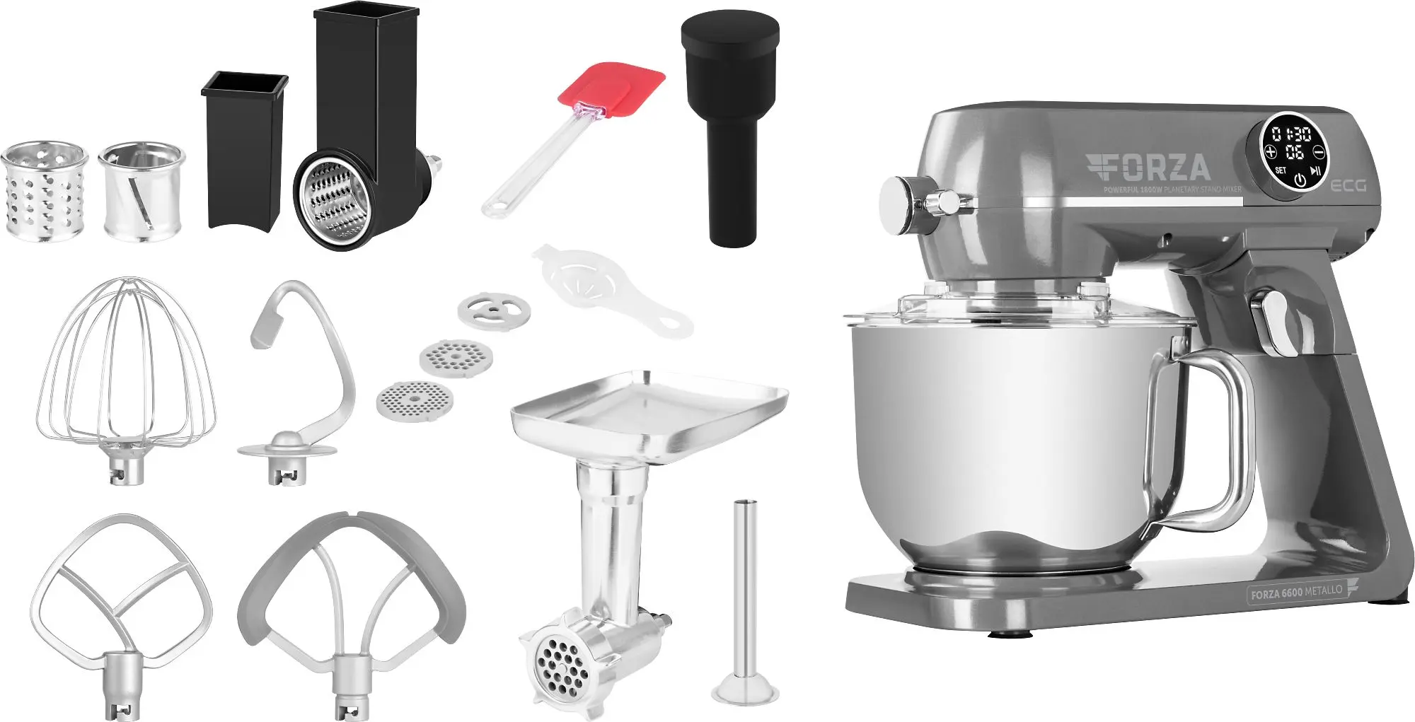 Кухонный комбайн ECG Forza 6600 Metallo Scuro (Gray)