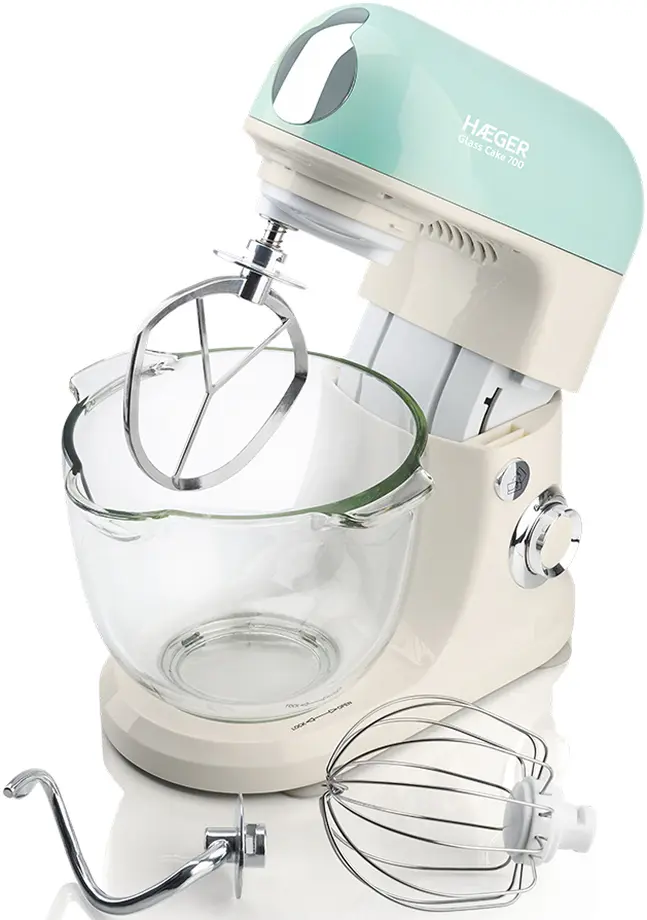 Кухонный комбайн Haeger Glass Cake 700 BL-7BG.016A (Beige/Mint) - 2
