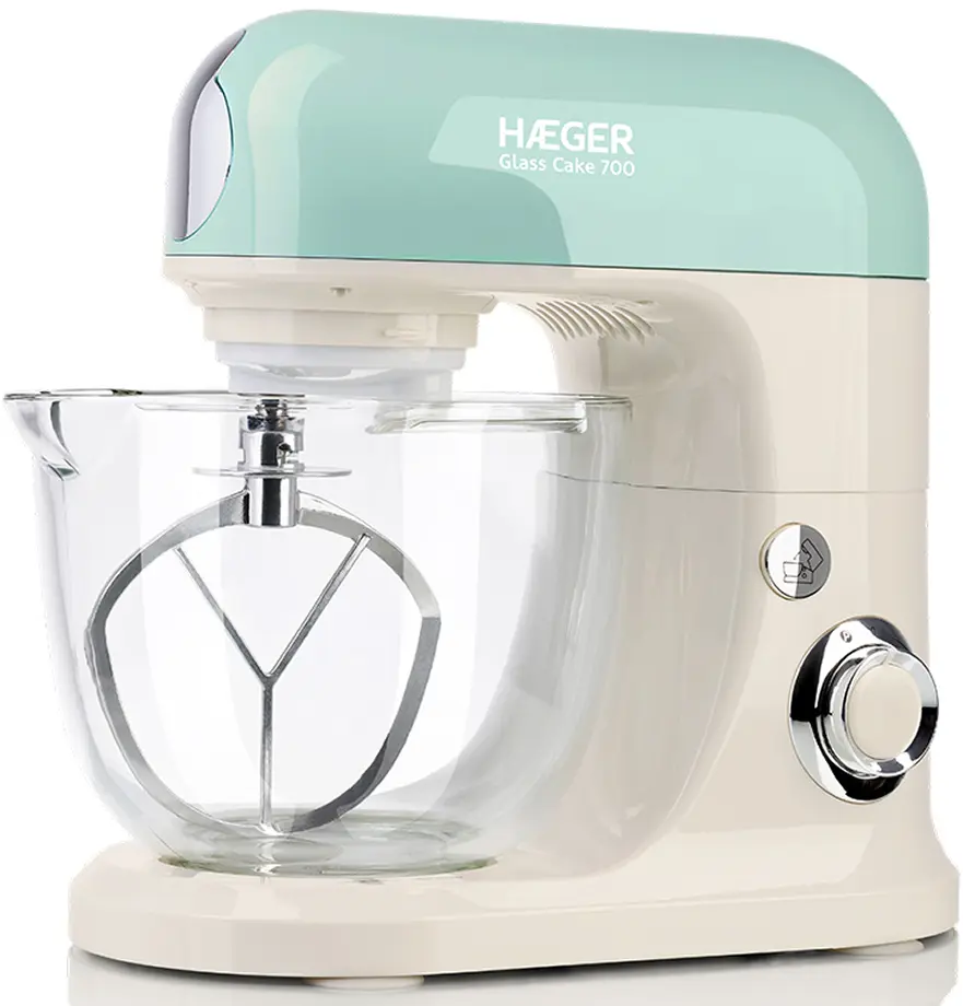 Кухонный комбайн Haeger Glass Cake 700 BL-7BG.016A (Beige/Mint)
