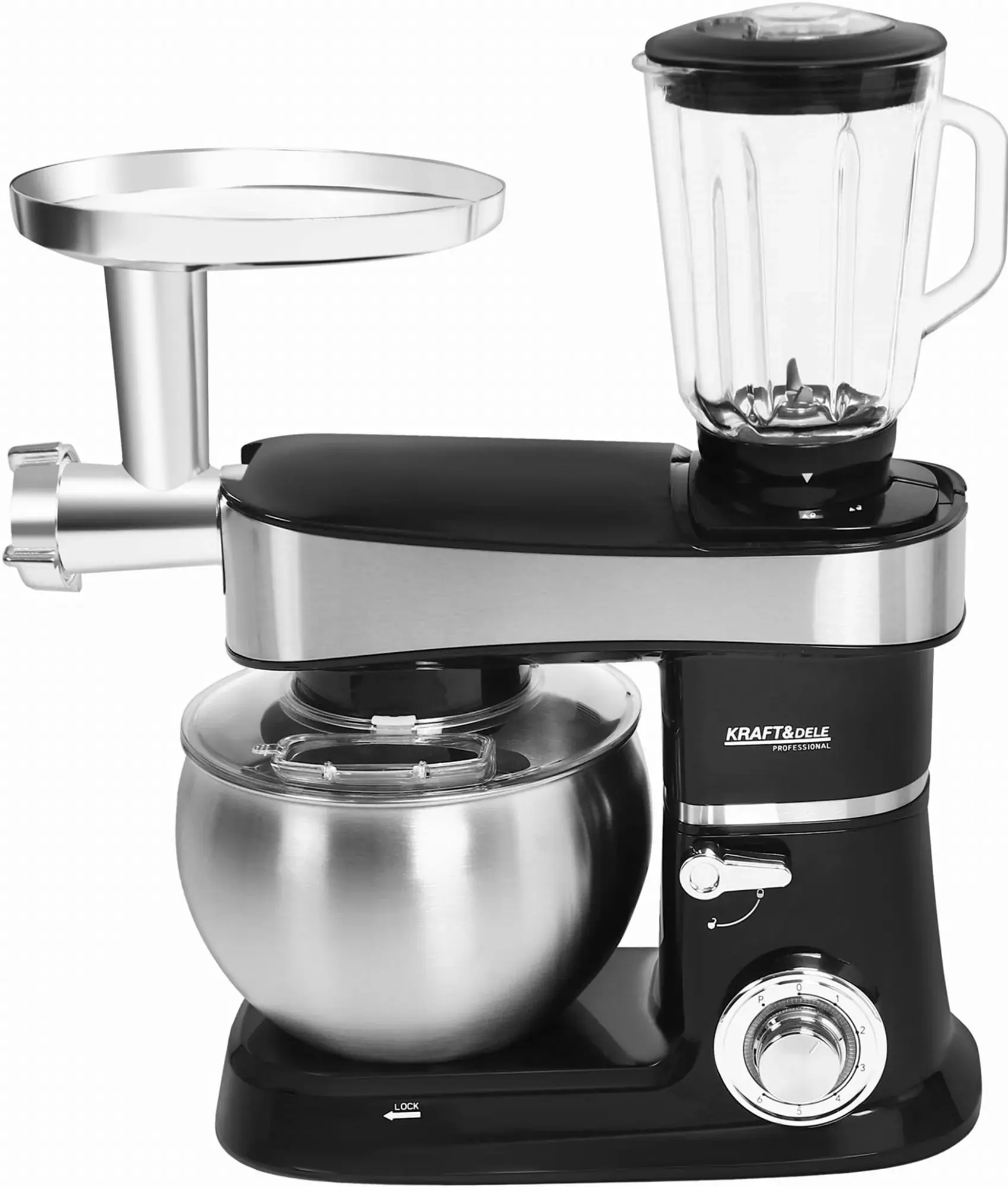 Кухонный комбайн Kraft&Dele KD4164 (Black/Inox) - 2
