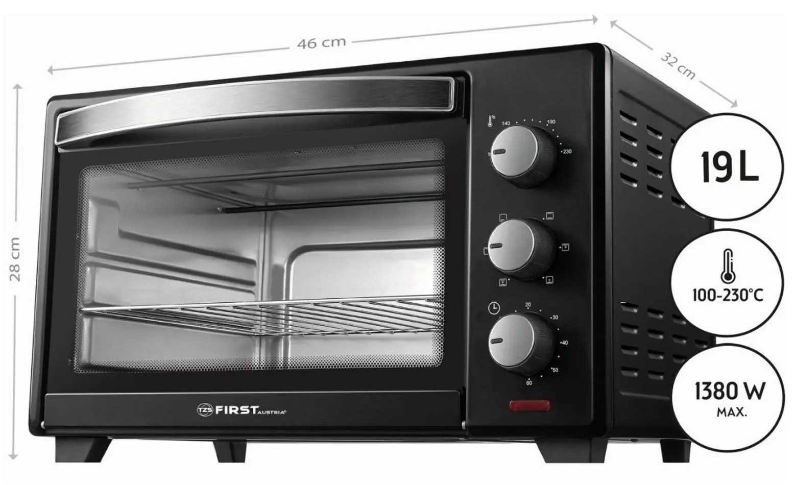 Cuptor electric First FA-5042-2 (Black)