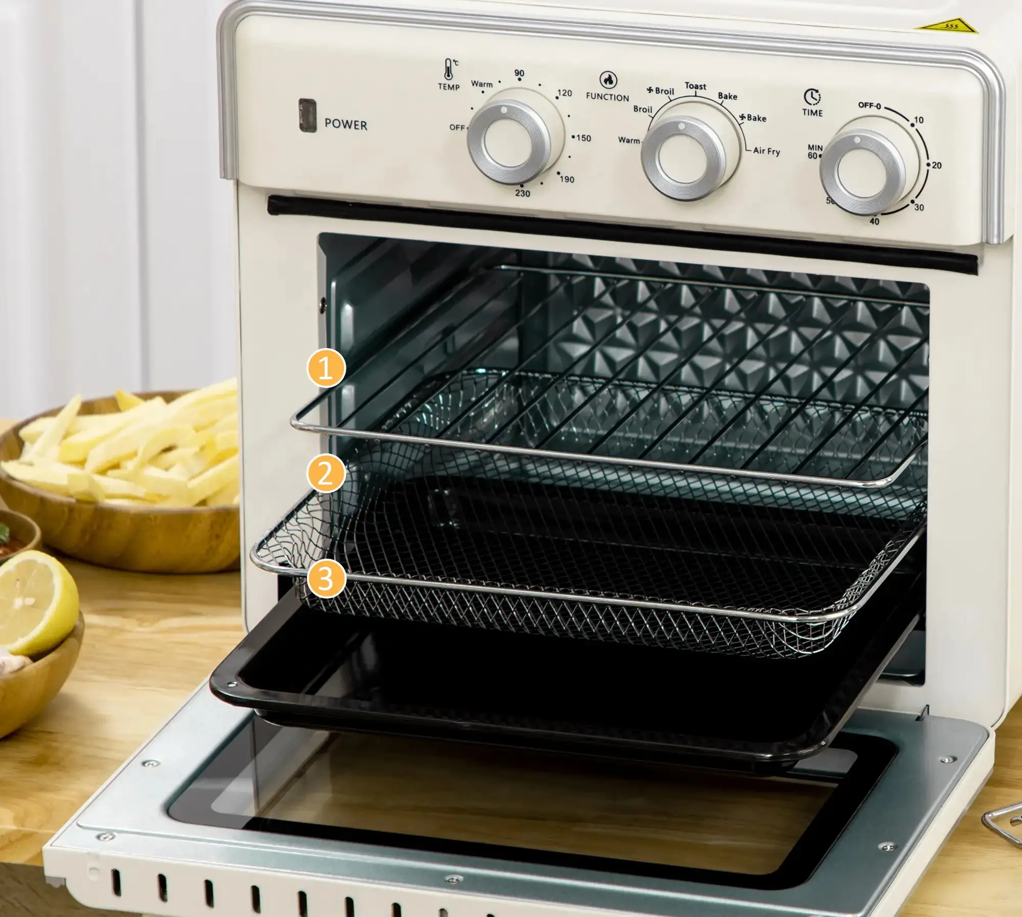 Cuptor electric Homcom 800-152V90CW (Cream White/Silver) - 3