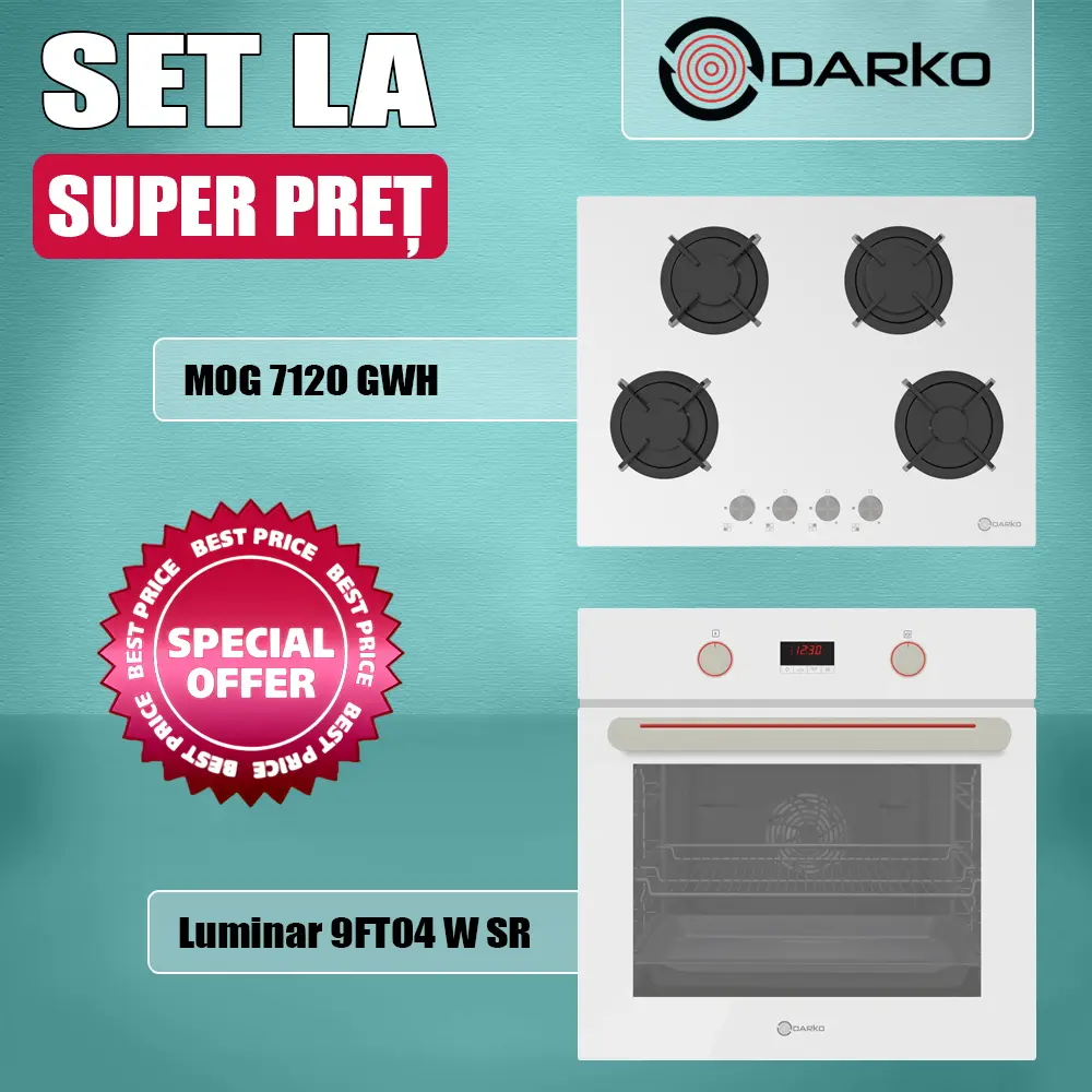 Set electrocasnice incorporabile Darko Luminar 9FT04 W SR + MOG 7120 GWH (White)