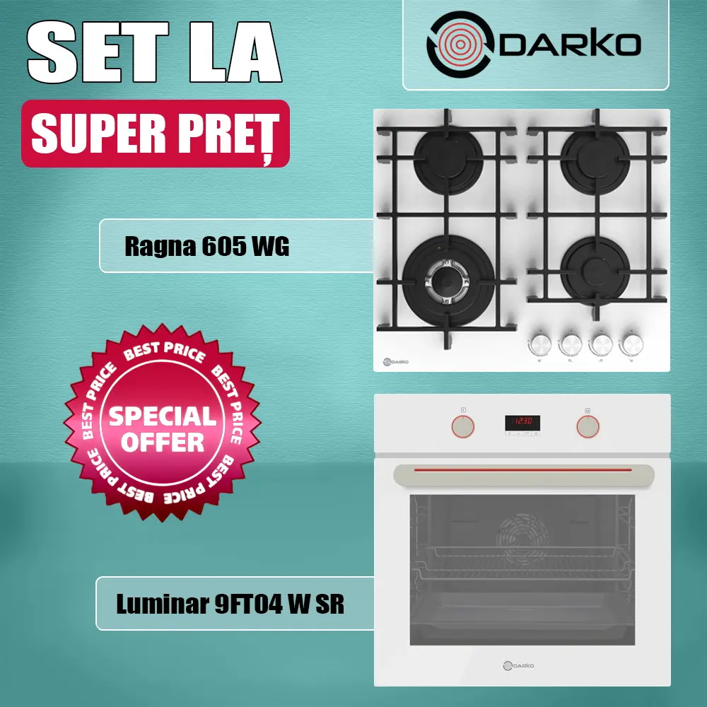 Set electrocasnice incorporabile Darko Luminar 9FT04 W SR + Ragna 605 WG (White)