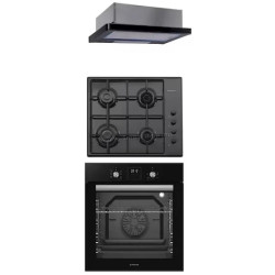 Комплект встраиваемой бытовой техники Studio Casa Ambra FE808 + PG660 Iseo + Lean 3D (Black)