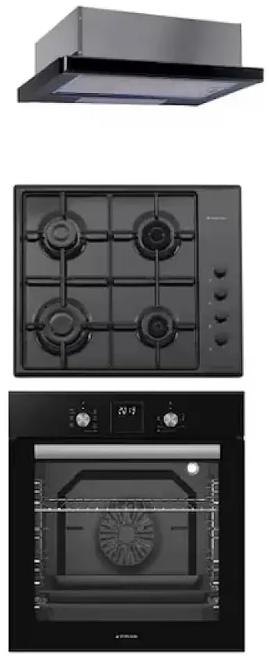 Комплект встраиваемой бытовой техники Studio Casa Ambra FE808 + PG660 Iseo + Lean 3D (Black)