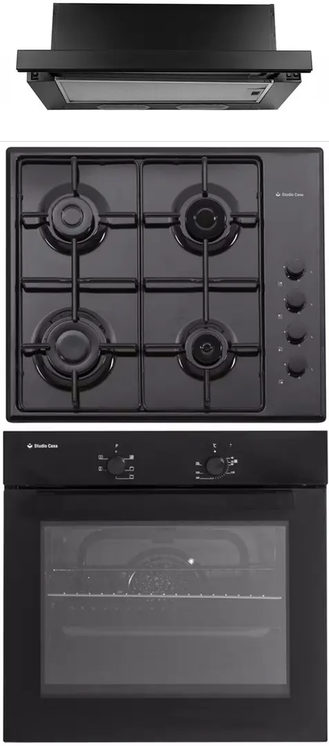 Set electrocasnice incorporabile Studio Casa FE 605 ISEO +  PG660 ISEO +  Wind Turbo (Black)