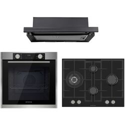 Set electrocasnice incorporabile Studio Casa Bellagio FE8102 + Bellagio Nero 70 + Wind Turbo Black (Inox/Black)