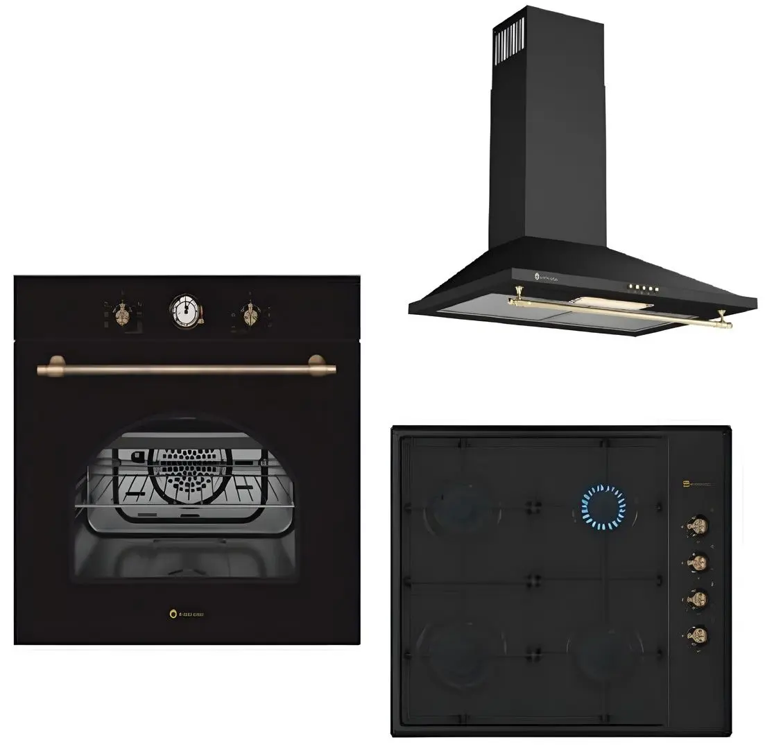 Set electrocasnice incorporabile Studio Casa Dolce Vita Nero + Dolce Vita PDV60 Nero + Onda Retro (Black)