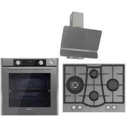 Set electrocasnice incorporabile Studio Casa Elegance Aqua Cooking Art Grey FE810 + Elegance Grey 70 + Dual Plane Grey 60 (Grey/Inox)