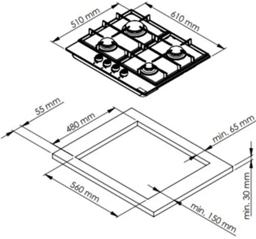 Set electrocasnice incorporabile Studio Casa Rialto FE737 + Rialto 60 + Wind Turbo Black (Black)