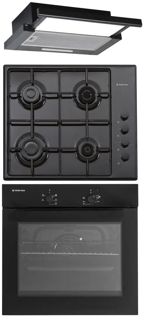 Set electrocasnice incorporabile Studio Casa Trio Mirage Iseo FE 605 + Iseo PG660 + Iseo 60 (Black)