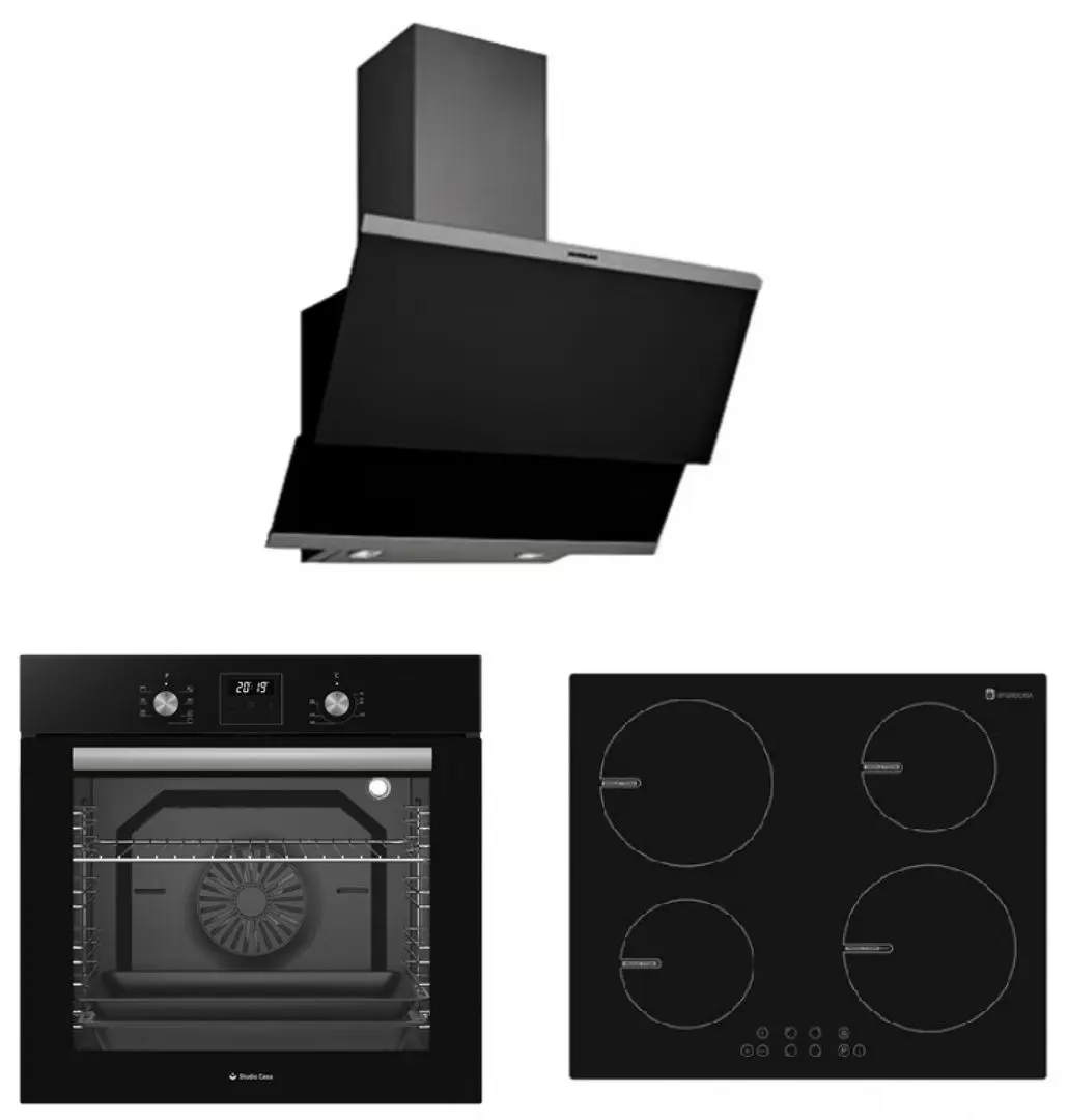 Набор бытовой техники Studio Casa Ambra Nero FE808 + Indra 60 + Moderna Turbo (Black)
