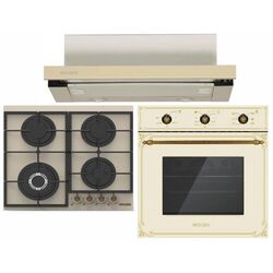 Комплект встраиваемой техники Wolser WL-60 FG IX + WL-6400 + WL-F 66 (Ivory Rustic)