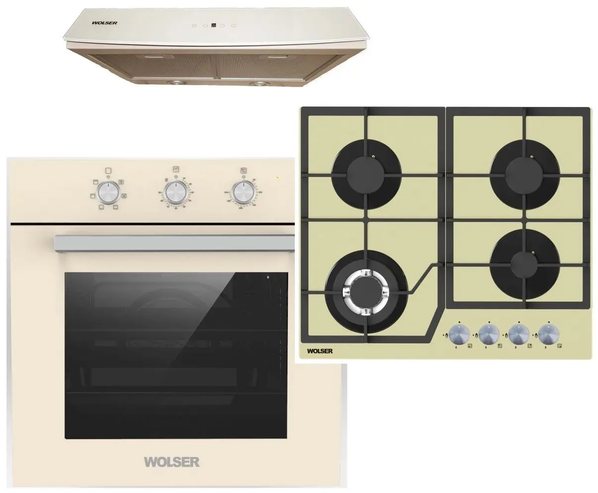 Комплект встраиваемой техники Wolser WL-6400 GBN Q + WL-TR06 M IV + WL 60 G (Ivory)