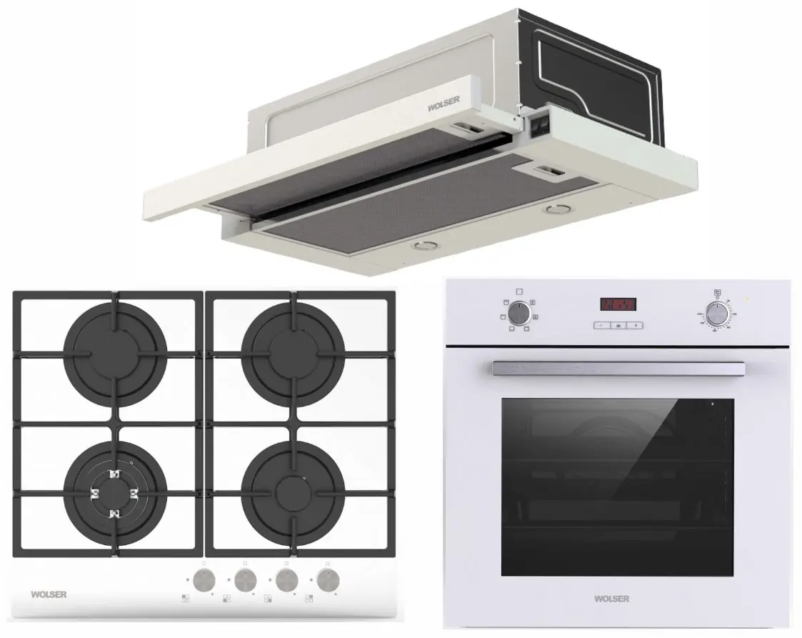 Set electrocasnice incorporabile Wolser WL-6400 GBN + WL-TR06 DW + WL-F 60 SLIM (White)