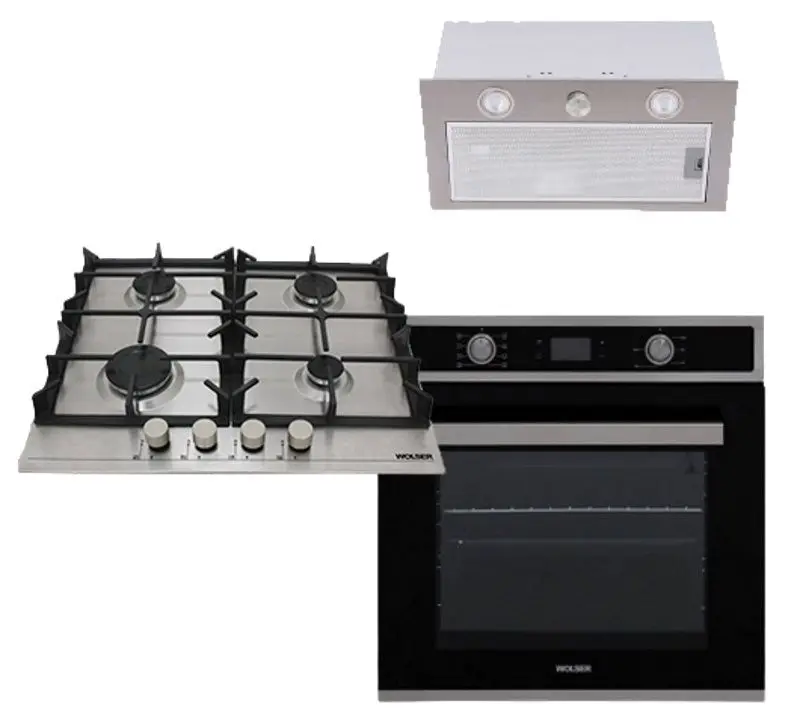 Set electrocasnice incorporabile Wolser WL- 64G + WL-BE 66 D + WL 60 IX INC 750 (Black/Inox)