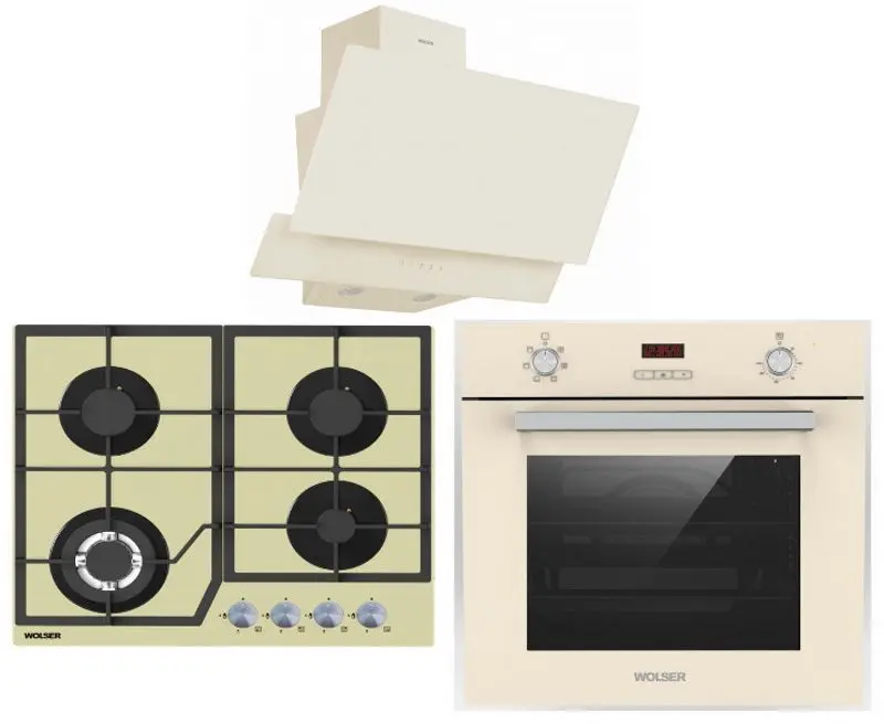 Set electrocasnice incorporabile Wolser WL-F 60 TC + WL-6400 GBN Q + WL-TR06 D IV (Ivory)