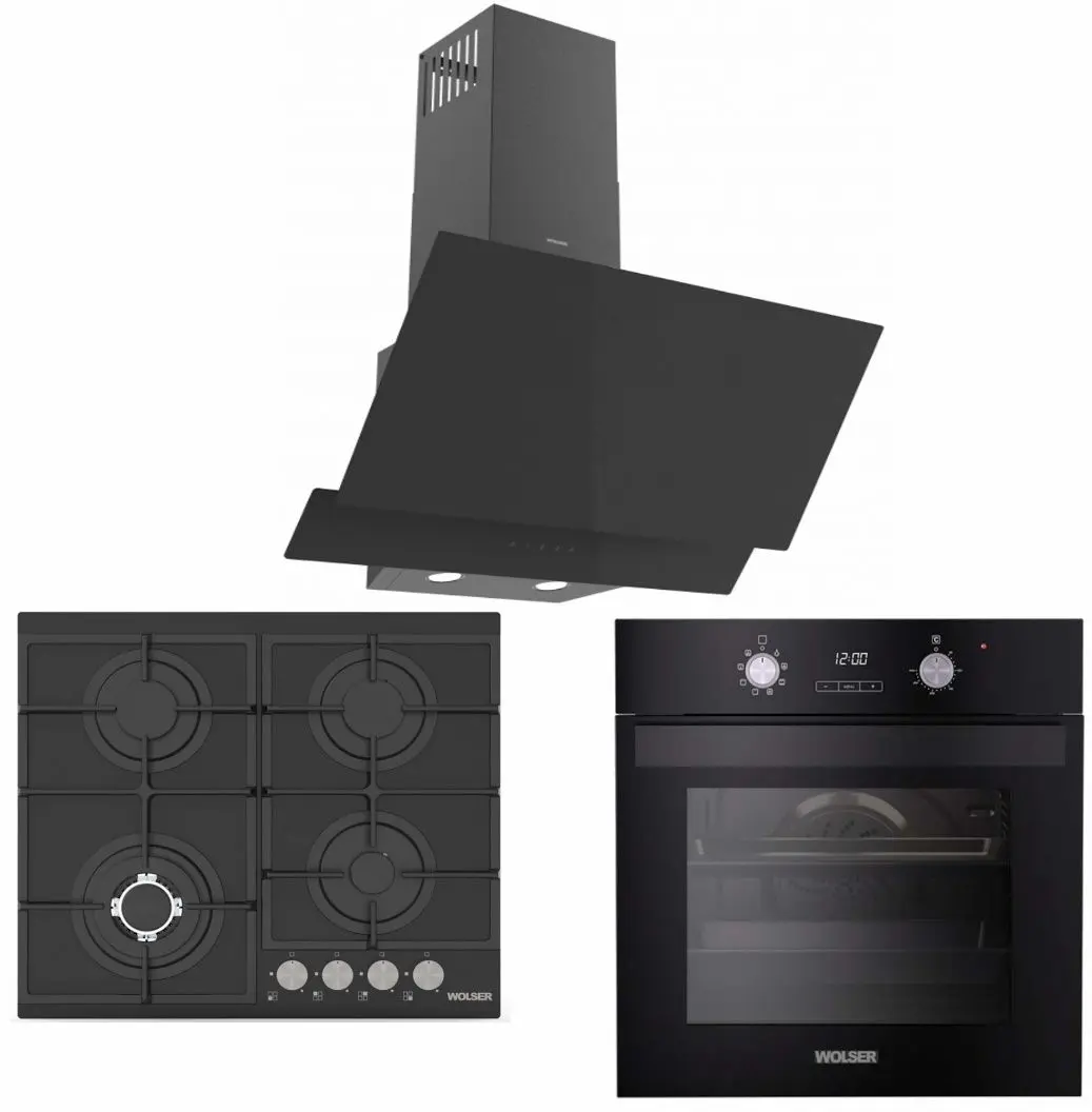 Комплект встраиваемой техники Wolser WL-F 60 TC + WL-6400 GBN V FFD + WL-TR06 DB V (Black)