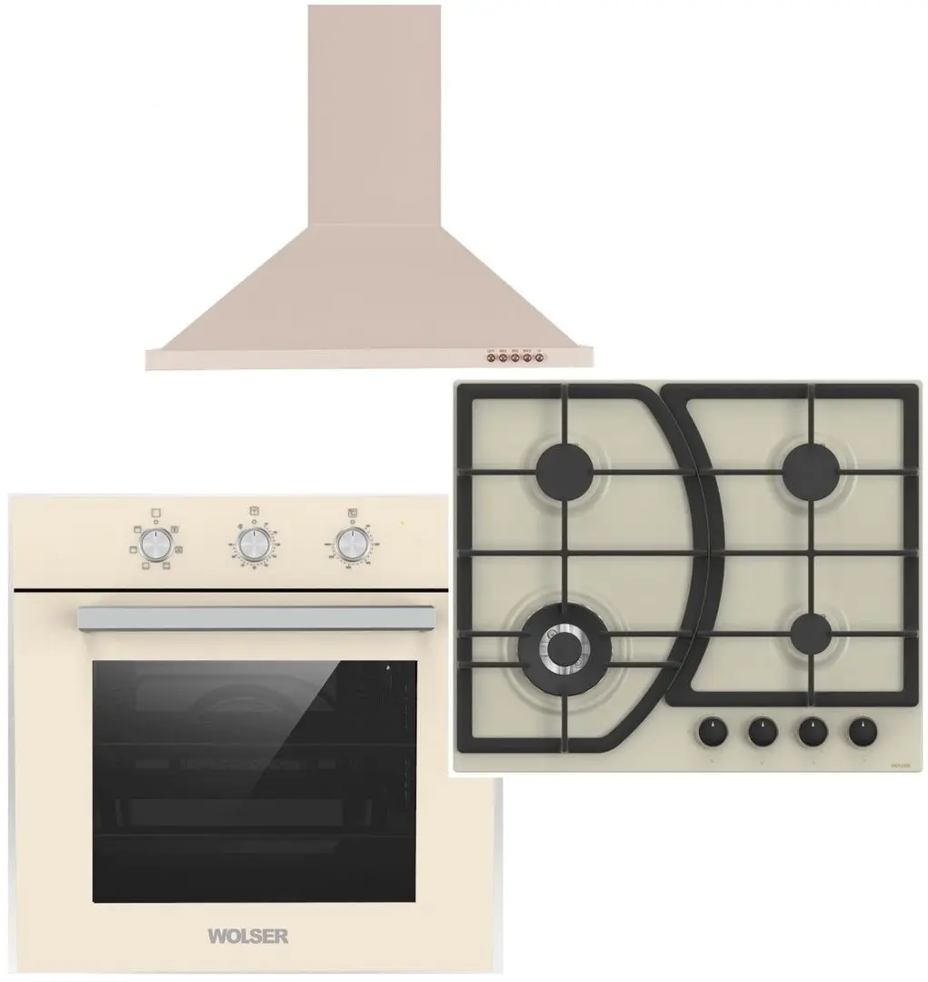Set electrocasnice incorporabile Wolser WL-F 601 AF + WL-F 6400 EN + WL-TR06 M IV (Ivory)