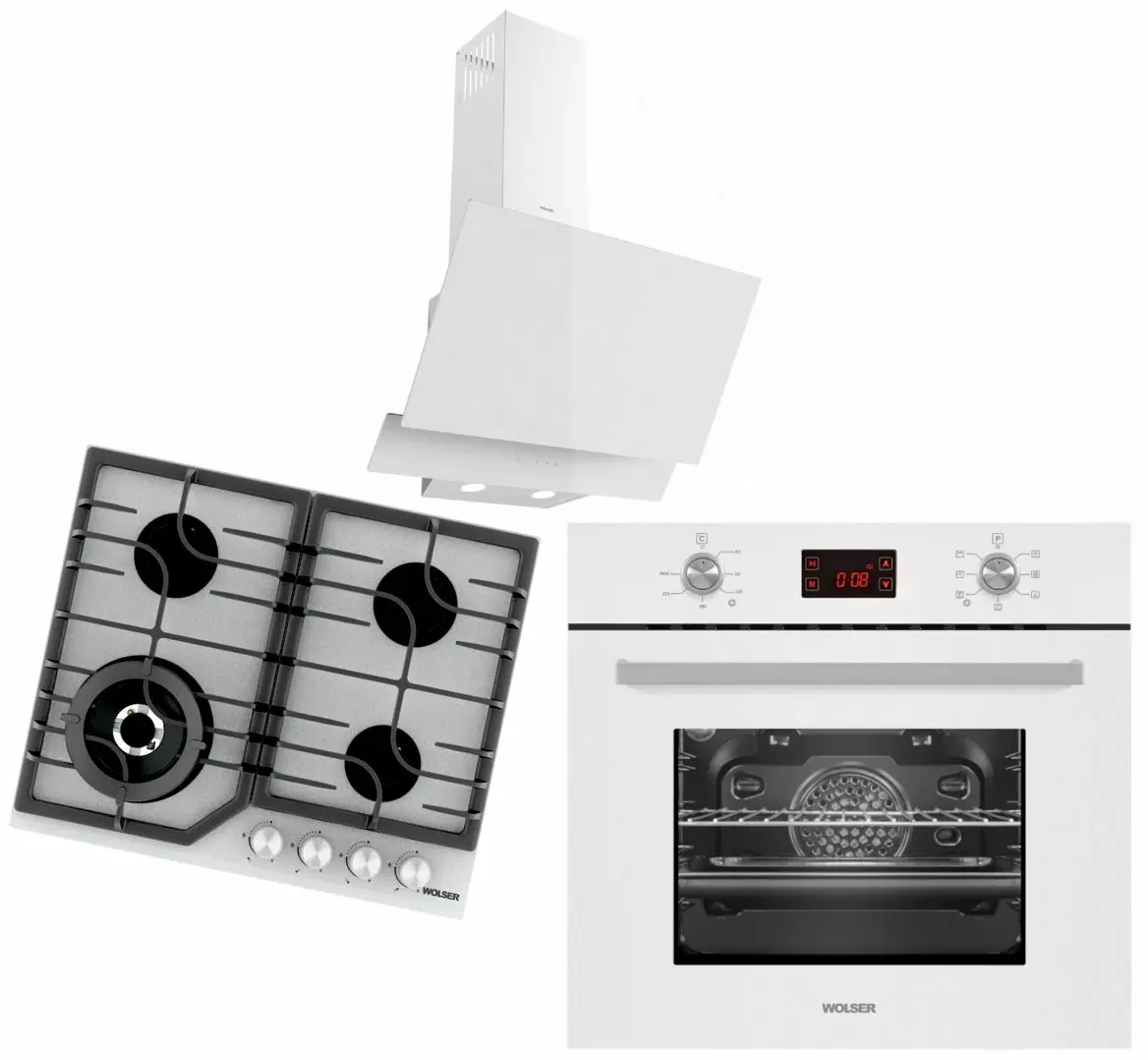 Set electrocasnice incorporabile Wolser WL-F 6402 GT IC + WL-F 67 DW + WL-F 60 TC (White)
