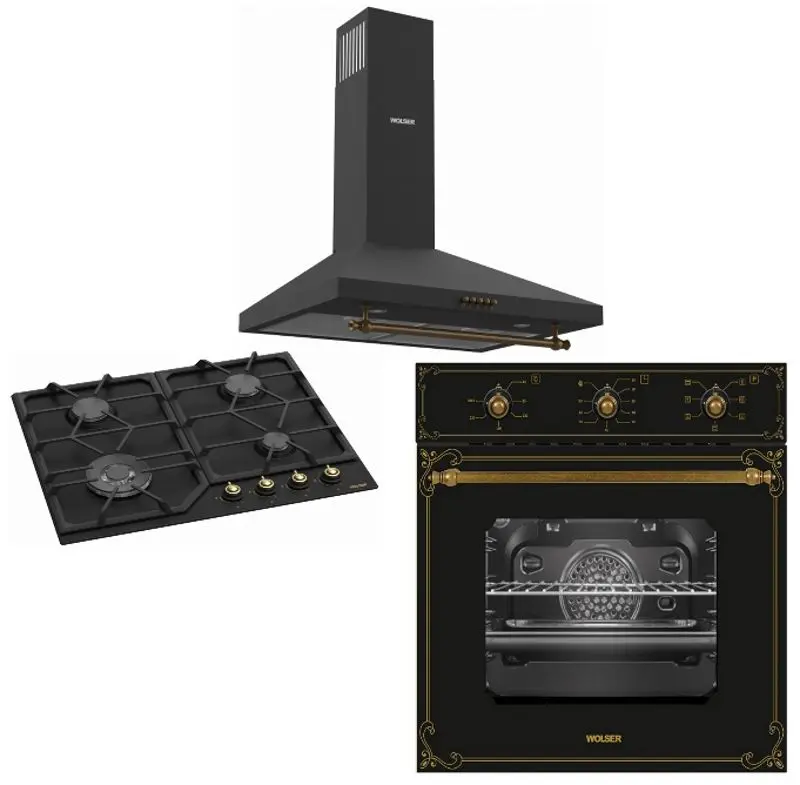 Set electrocasnice incorporabile Wolser WL-F 6404 EN + WL-F 66 + WL-B 60 M (Rustic Black)