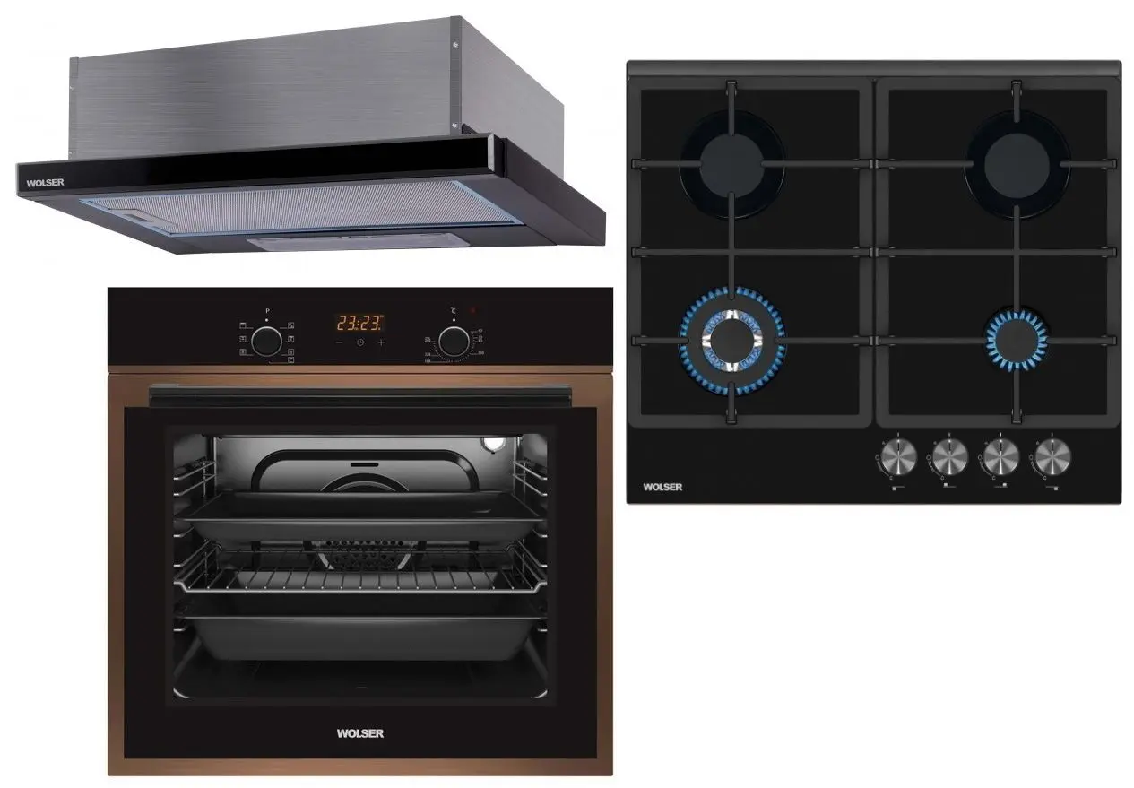 Комплект встраиваемой техники Wolser WL-TR6400 GT + WL-TR08 DBC + WL-TR 60 FG (Black)