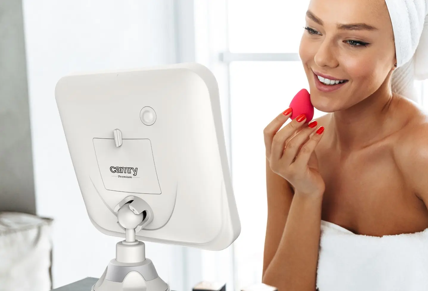 Oglindă cosmetică cu iluminare Camry CR 2169 (White/Inox)