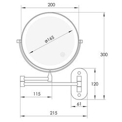 Oglindă cosmetică cu iluminare Imprese 181422 (Stainless Steel) Thumb
