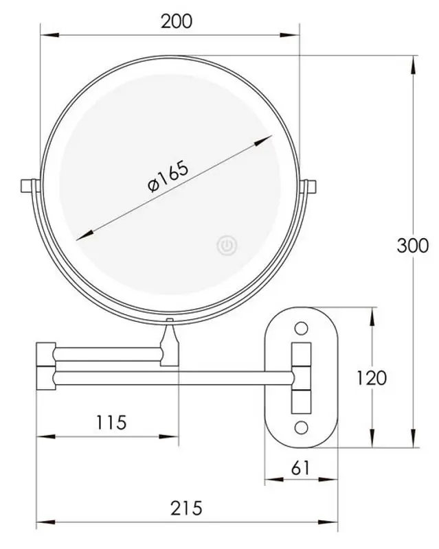 Oglindă cosmetică cu iluminare Imprese 181422 (Stainless Steel)