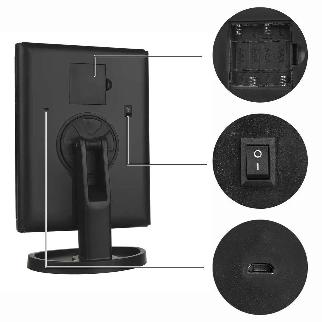 Oglindă cosmetică cu iluminare Iso Trade 7870 (Black)