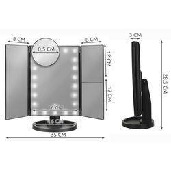 Oglindă cosmetică cu iluminare Iso Trade 7870 (Black) Thumb