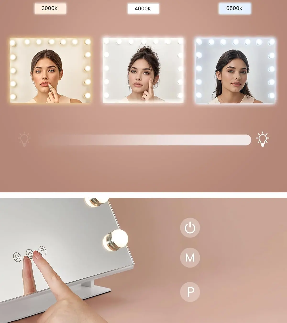 Oglinda cosmetica cu iluminare Songmics LWM002W02 (White) - 3