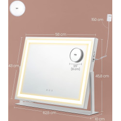 Oglinda cosmetica cu iluminare Songmics LWM002W02 (White) Thumb