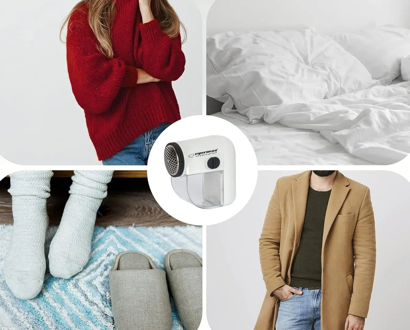 Машинка для стрижки катышков Esperanza Cuddly ECS003E (White/Grey)