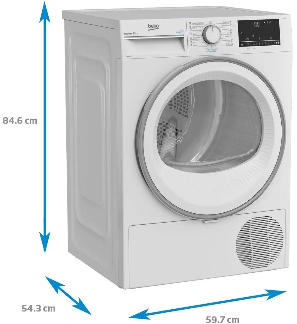 Masina de uscat rufe Beko B3T67230 (White) - 2