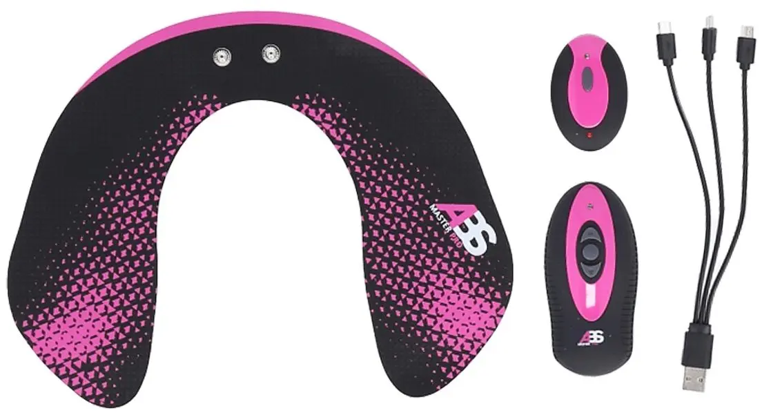 Aparat de electrostimulare musculara HMS ABS Master Pro (Black/Pink)