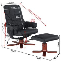 Массажное кресло с подставкой Mobhaus Aurel 2 (Black) Thumb