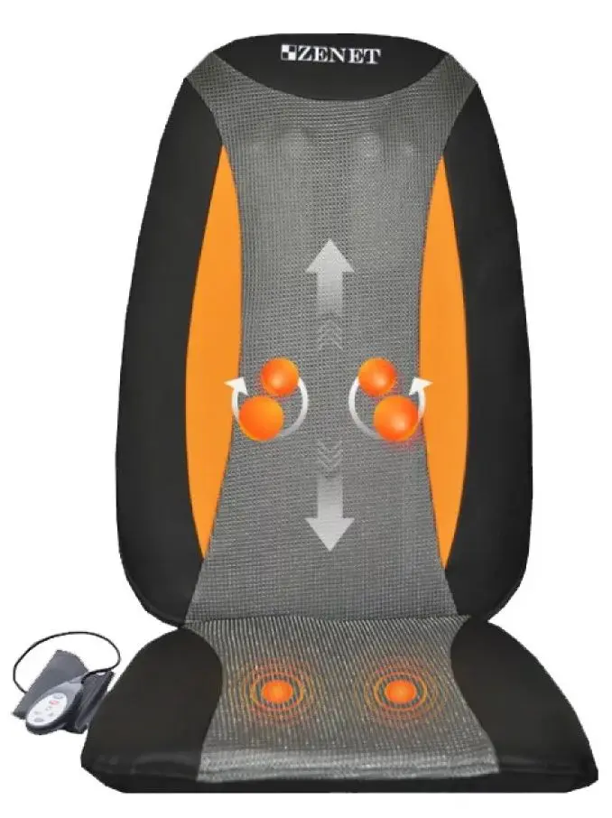 Husa cu masaj pentru scaun Zenet Zet-824 (Black/Orange)