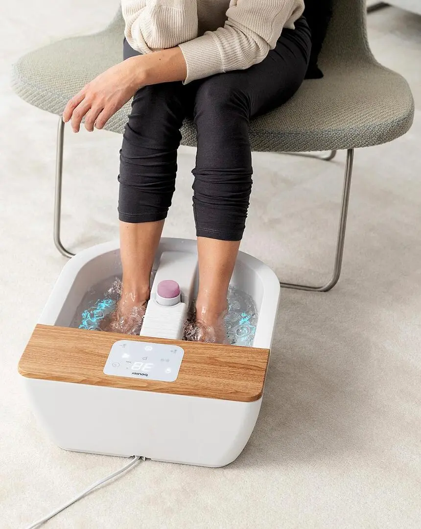 Cadă cu masaj pentru picioare Beurer FB65 (White/Wood)