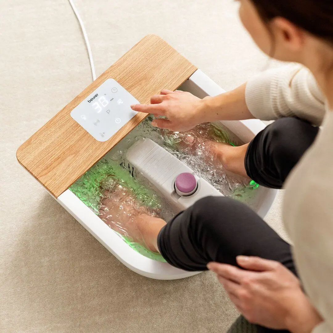 Cadă cu masaj pentru picioare Beurer FB65 (White/Wood)