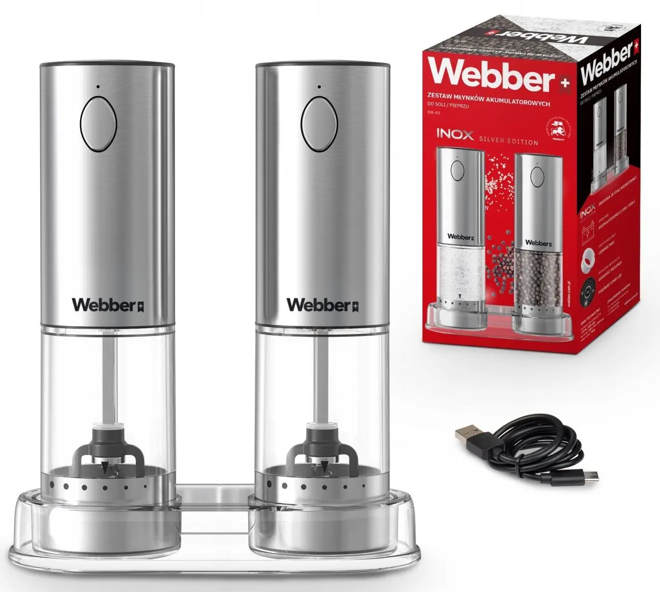 Набор электрических мельниц Webber 05MK41 (Silver) - 3