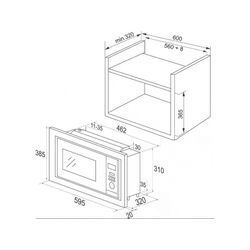 Cuptor cu microunde incorporabil Amica AMGB20E2GB (Black) Thumb