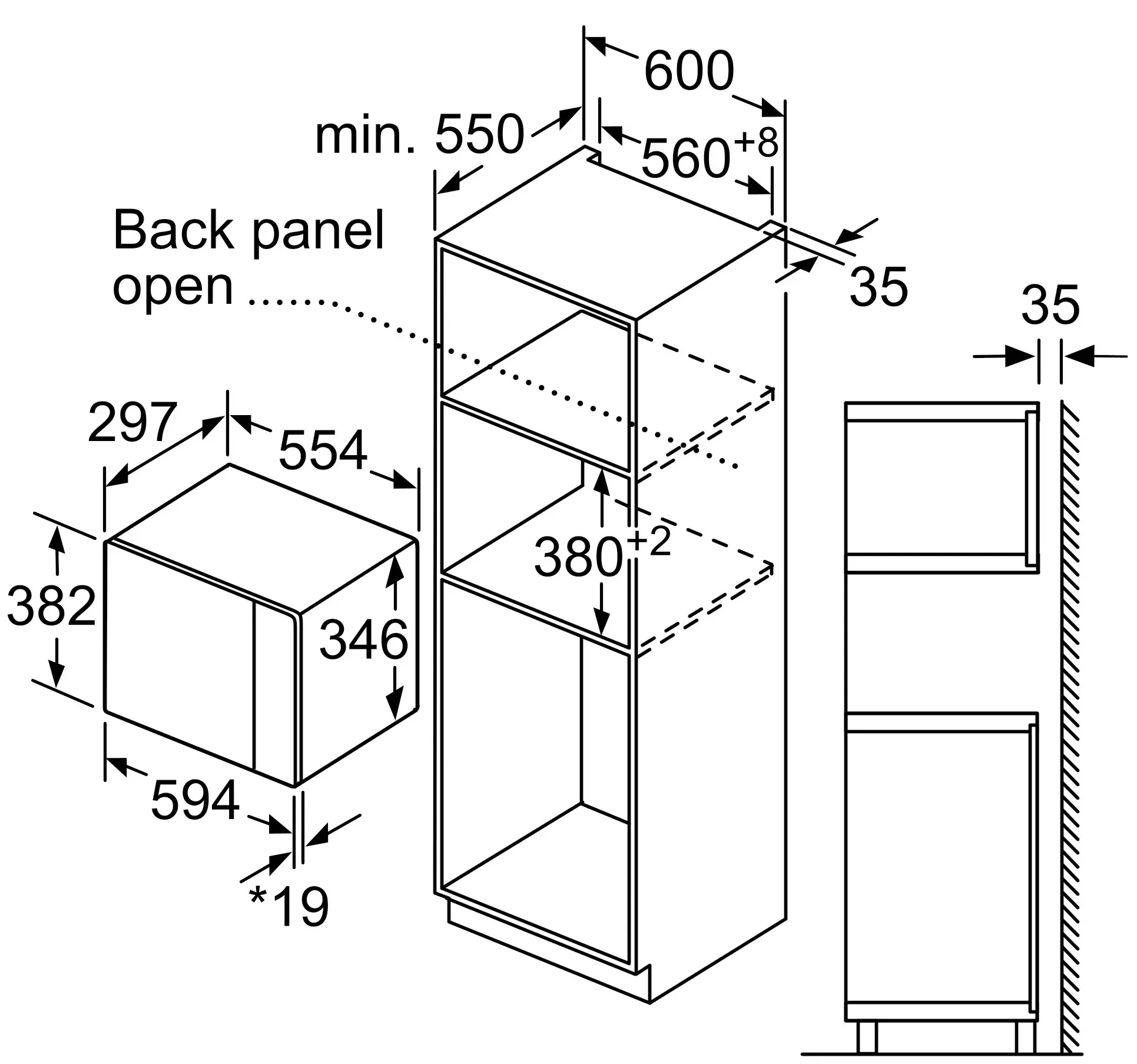 Cuptor cu microunde incorporabil Bosch BEL523MS0 (Black/Inox)