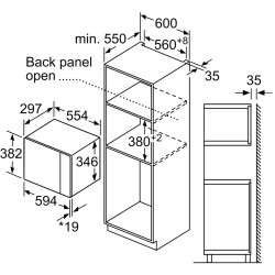 Cuptor cu microunde incorporabil Bosch BFL520MS0 (Inox) Thumb